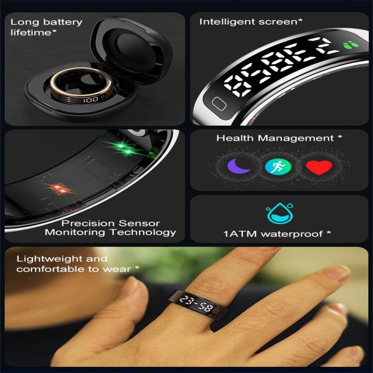 R11C SIZE 8 Smart Ring, Support Heart Rate / Blood Oxygen / Sleep Monitoring / Multiple Sport Modes(Black)