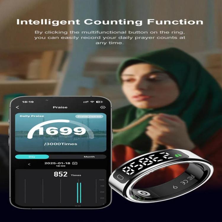 R11C SIZE 8 Smart Ring, Support Heart Rate / Blood Oxygen / Sleep Monitoring / Multiple Sport Modes(Black)