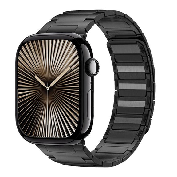 For Apple Watch 46mm / 49mm / 45mm / 44mm I-Beam Magnetic Stainless Steel Strap(Black)