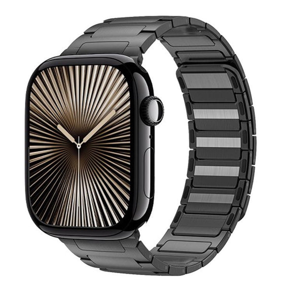 For Apple Watch 46mm / 49mm / 45mm / 44mm I-Beam Magnetic Stainless Steel Strap(Titanium Gray)