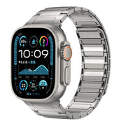 For Apple Watch 46mm / 49mm / 45mm / 44mm I-Beam Magnetic Stainless Steel Strap(Titanium Gold)