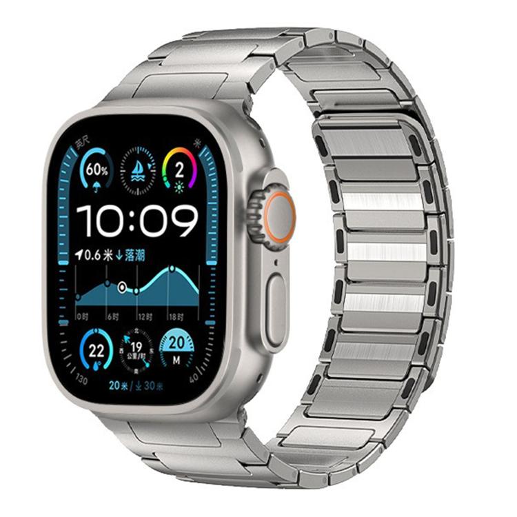 For Apple Watch 42mm / 41mm / 40mm / 38mm I-Beam Magnetic Stainless Steel Strap(Titanium Gold)