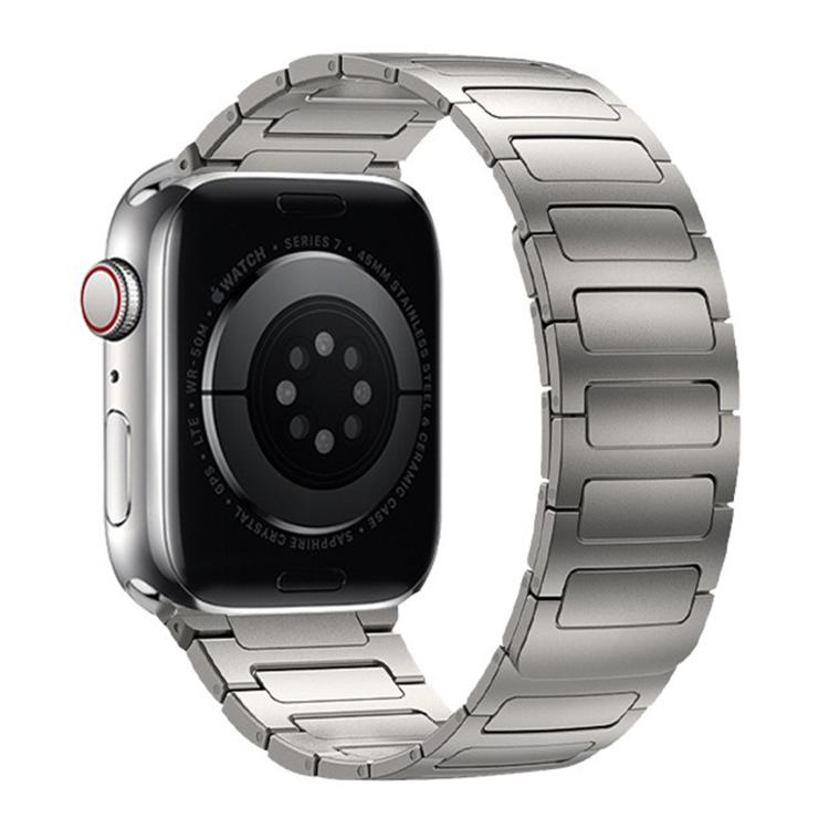 For Apple Watch 42mm / 41mm / 40mm / 38mm I-Beam Magnetic Stainless Steel Strap(Titanium Gold)