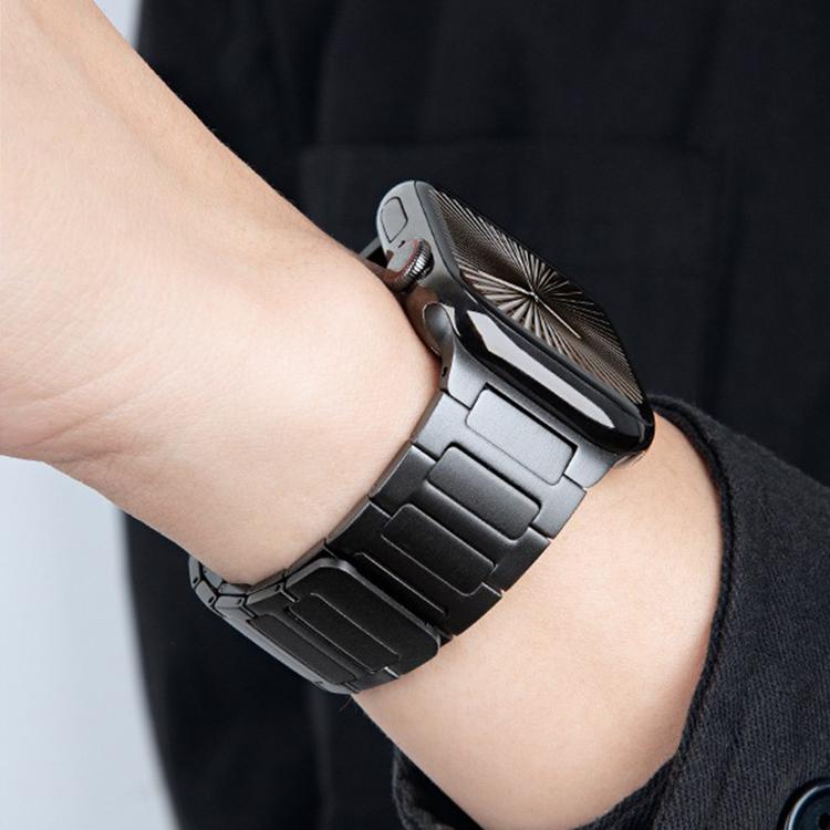For Apple Watch 46mm / 49mm / 45mm / 44mm I-Beam Magnetic Stainless Steel Strap(Black)