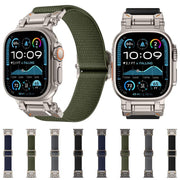 For Apple Watch 46mm / 49mm / 45mm / 44mm Explorer Polyester Nylon Watch Band(Titanium Black)