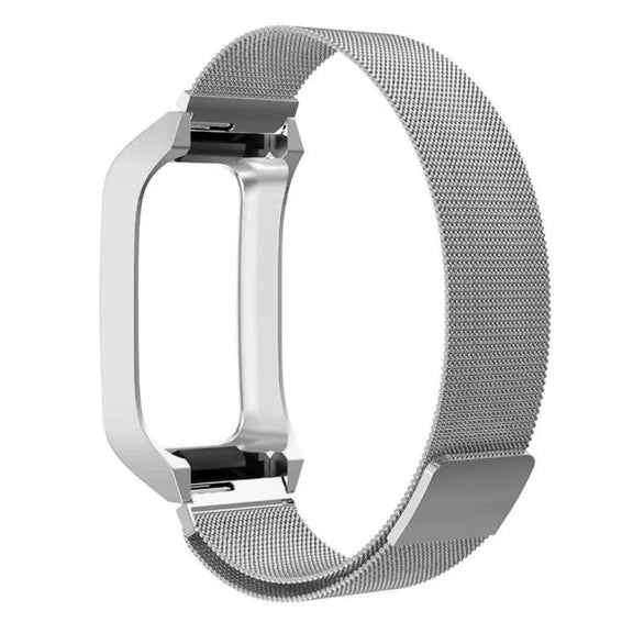 For Xiaomi Mi Band 7 Pro Stainless Steel Frame Integrated Milanese Magnetic Metal Watch Band(Silver)