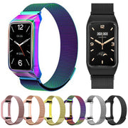 For Xiaomi Mi Band 7 Pro Stainless Steel Frame Integrated Milanese Magnetic Metal Watch Band(Silver)
