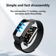 For Xiaomi Mi Band 7 Pro Stainless Steel Frame Integrated Milanese Magnetic Metal Watch Band(Silver)