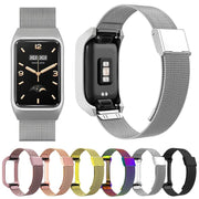 For Xiaomi Mi Band 7 Pro Stainless Steel Frame Integrated Milanese Buckle Metal Watch Band(Silver)