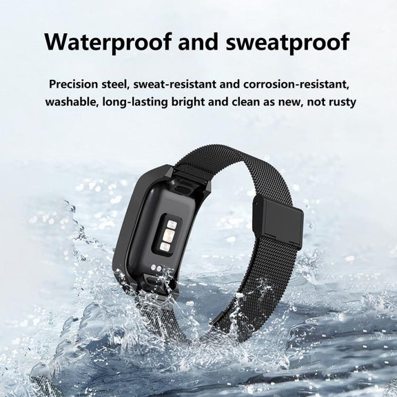 For Xiaomi Mi Band 7 Pro Stainless Steel Frame Integrated Milanese Buckle Metal Watch Band(Silver)