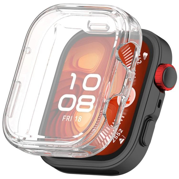 For Huawei Watch Fit 4 Electroplated TPU Full Coverage Watch Protective Case(Transparent)