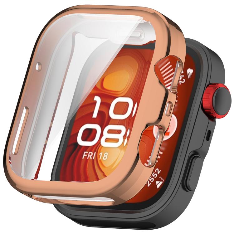 For Huawei Watch Fit 4 Pro Electroplated TPU Full Coverage Watch Protective Case(Rose Gold)