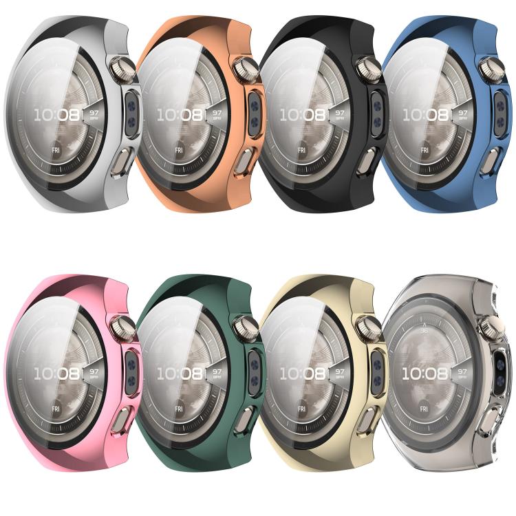 For Huawei Watch 5 46mm Electroplated TPU Full Coverage Watch Protective Case(Black)