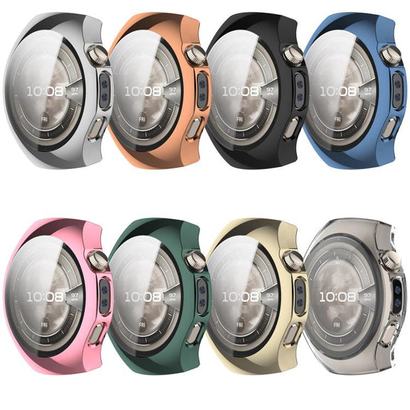 For Huawei Watch 5 46mm Electroplated TPU Full Coverage Watch Protective Case(Black)