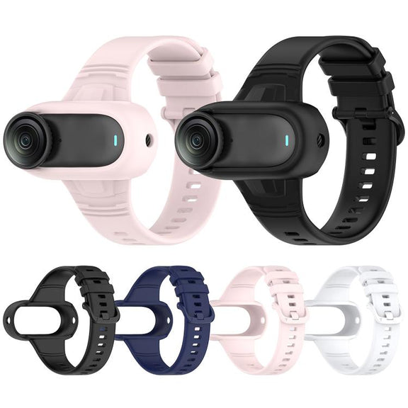 For Insta 360 Go 3 / Go 3S / Go 2 Solid Color Silicone Watch Band(Black)