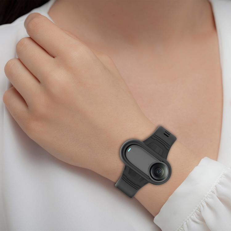 For Insta 360 Go 3 / Go 3S / Go 2 Solid Color Silicone Watch Band(Black)