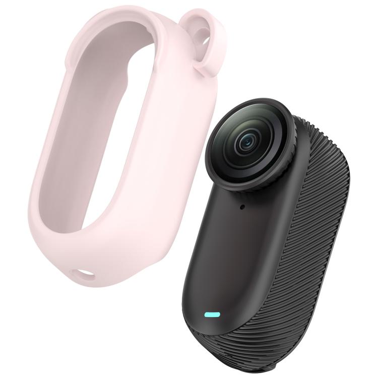For Insta 360 Go 3S / Go 3  Solid Color Silicone Protective Case(Light Pink)