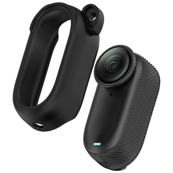 For Insta 360 Go 3S / Go 3  Solid Color Silicone Protective Case(Black)