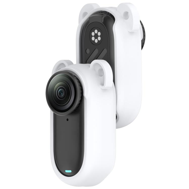 For Insta 360 Go 2 Solid Color Silicone Protective Case(White)