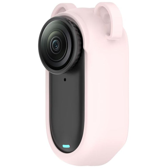 For Insta 360 Go 2 Solid Color Silicone Protective Case(Light Pink)
