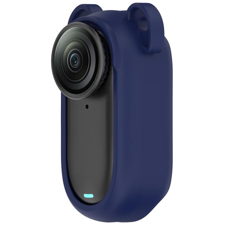 For Insta 360 Go 2 Solid Color Silicone Protective Case(Dark Blue)