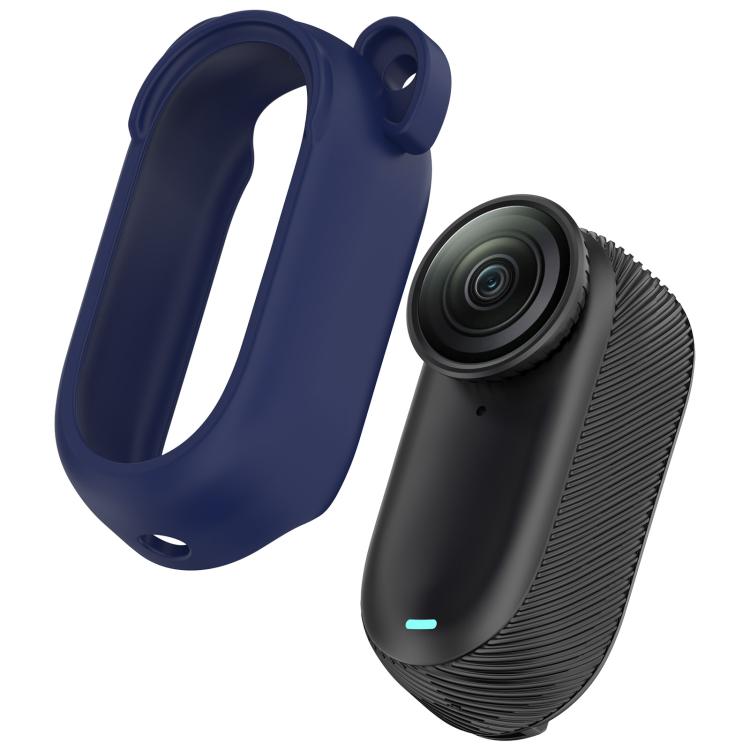 For Insta 360 Go 2 Solid Color Silicone Protective Case(Dark Blue)