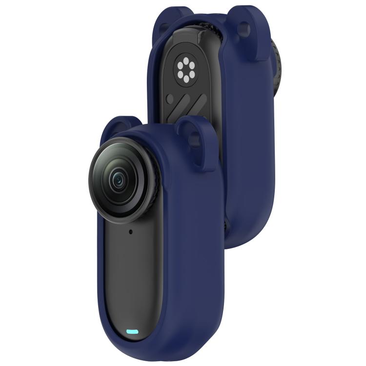 For Insta 360 Go 2 Solid Color Silicone Protective Case(Dark Blue)