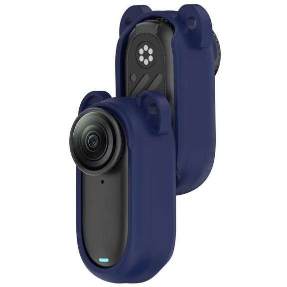 For Insta 360 Go 2 Solid Color Silicone Protective Case(Dark Blue)