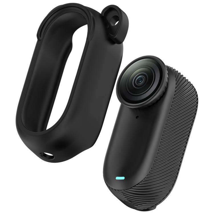 For Insta 360 Go 2 Solid Color Silicone Protective Case(Black)