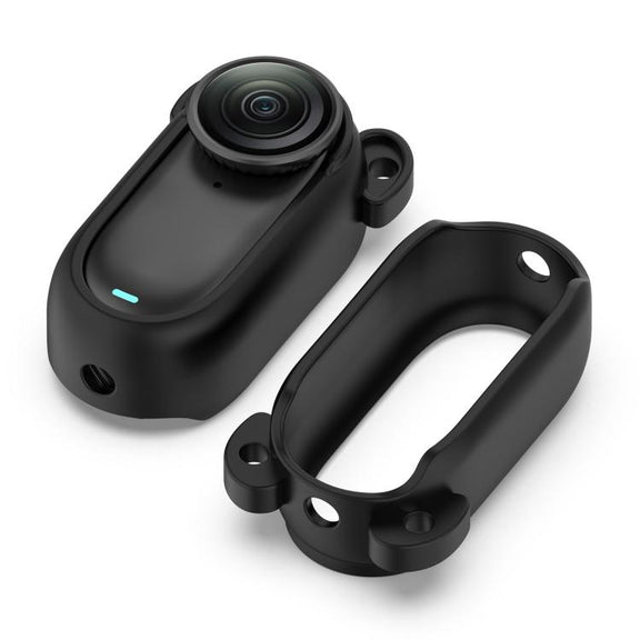 For Insta 360 Go 2 Solid Color Silicone Protective Case(Black)