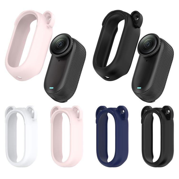 For Insta 360 Go 2 Solid Color Silicone Protective Case(Light Pink)