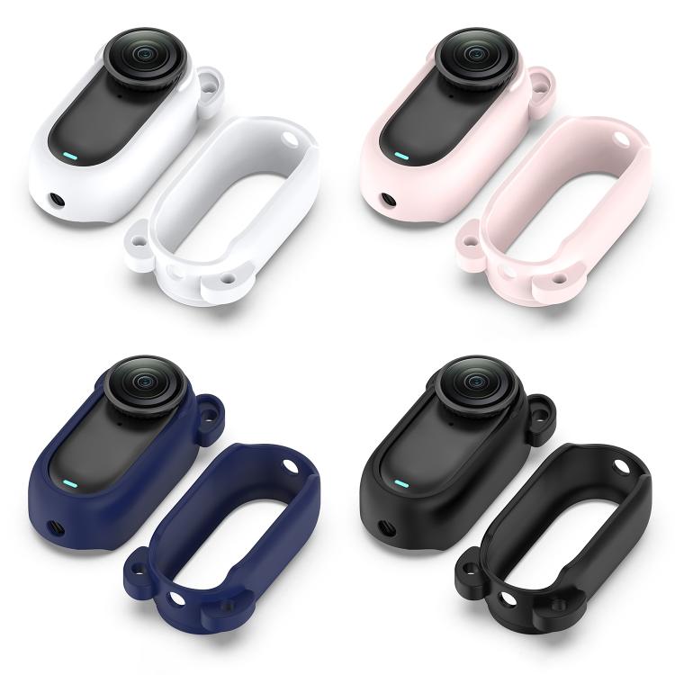 For Insta 360 Go 2 Solid Color Silicone Protective Case(Dark Blue)