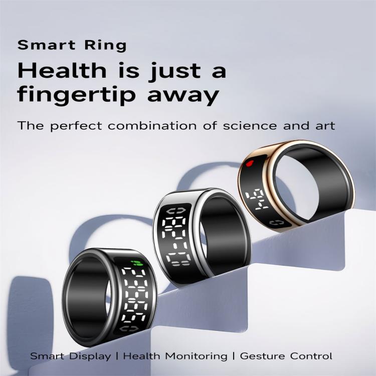 SY01 SIZE 8 Smart Ring, Support Heart Rate / Blood Oxygen / Sleep Monitoring / Multiple Sport Modes(Black)