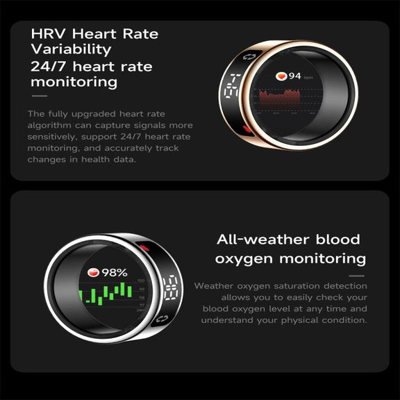 SY01 SIZE 9 Smart Ring, Support Heart Rate / Blood Oxygen / Sleep Monitoring / Multiple Sport Modes(Black)