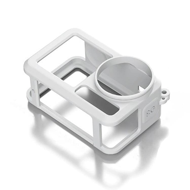 For DJI Action 5 Pro / 4 / 3 Soft Silicone Shockproof Protective Case Cover with Lens Cap(Gray White)