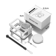 For DJI Action 5 Pro / 4 / 3 Soft Silicone Shockproof Protective Case Cover with Lens Cap(Gray White)