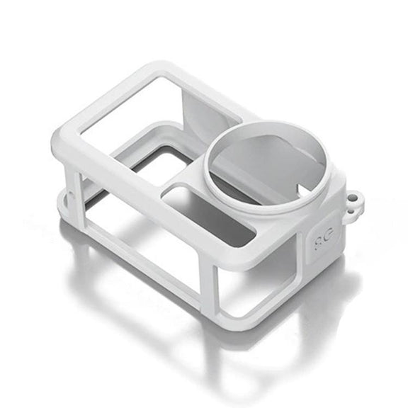 For DJI Action 5 Pro / 4 / 3 Soft Silicone Shockproof Protective Case Cover with Lens Cap(Gray White)