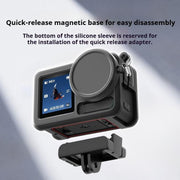 For DJI Action 5 Pro / 4 / 3 Soft Silicone Shockproof Protective Case Cover with Lens Cap(Gray White)