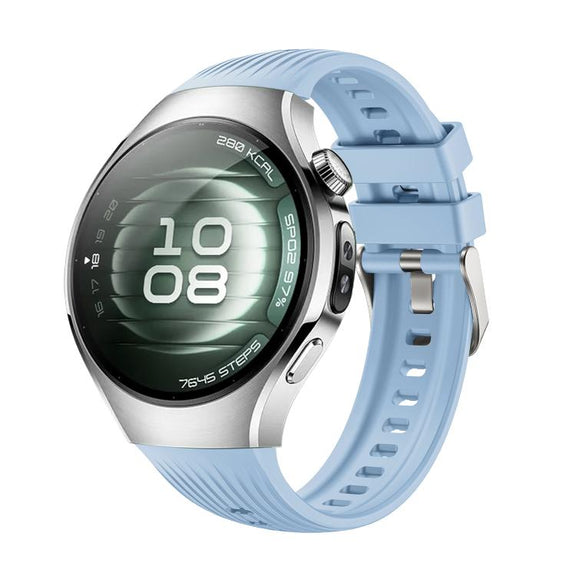 For Huawei Watch 5 42mm Vertical Silicone Watch Band(Light Blue)