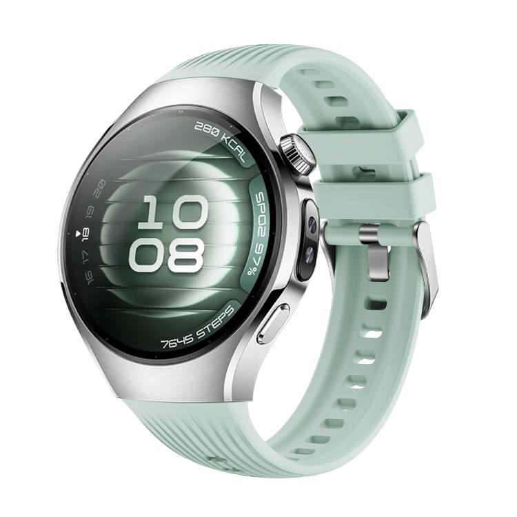 For Huawei Watch 5 42mm Vertical Silicone Watch Band(Light Green)