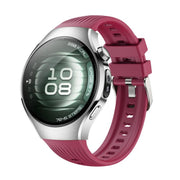 For Huawei Watch 5 42mm Vertical Silicone Watch Band(Wine Red)