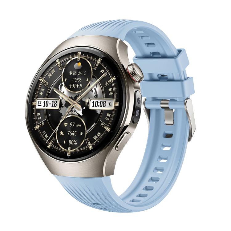 For Huawei Watch 5 46mm Vertical Silicone Watch Band(Light Blue)