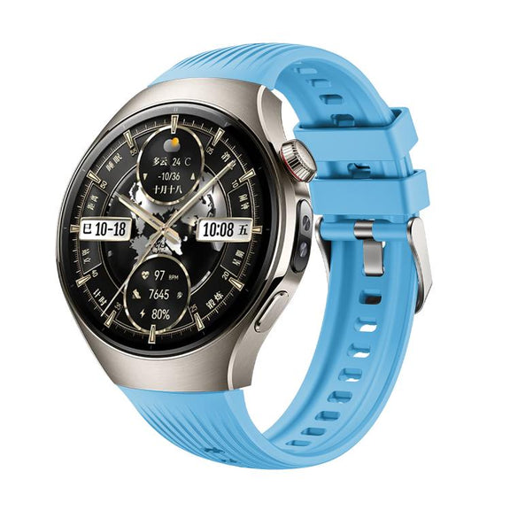 For Huawei Watch 5 46mm Vertical Silicone Watch Band(Sky Blue)