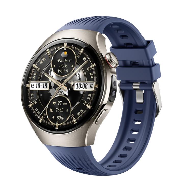 For Huawei Watch 5 46mm Vertical Silicone Watch Band(Raw Blue)