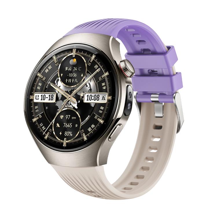For Huawei Watch 5 46mm Vertical Silicone Watch Band(Starlight Purple)