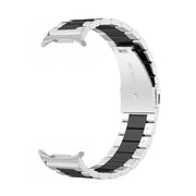 For Samsung Galaxy Watch 8 40 / 44mm Three Beads Stainless Steel Watch Band with Removal Tool(Silver Black)