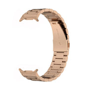 For Samsung Galaxy Watch 8 40 / 44mm Three Beads Stainless Steel Watch Band with Removal Tool(Rose Gold)