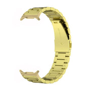 For Samsung Galaxy Watch 8 40 / 44mm Three Beads Stainless Steel Watch Band with Removal Tool(Gold)