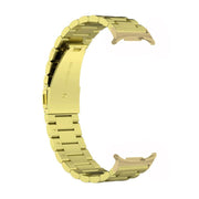 For Samsung Galaxy Watch 8 40 / 44mm Three Beads Stainless Steel Watch Band with Removal Tool(Gold)