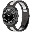 For Samsung Galaxy Watch 8 40 / 44mm Three Beads Stainless Steel Watch Band with Removal Tool(Black Silver) - free shipping - PMC TechLife - Order now!